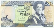 Jersey 20 Pound Banknote Front Issued 1993 Accepted For Exchange