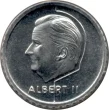 50 Belgian Francs coin (Albert II) front issued 1994 accepted for exchange