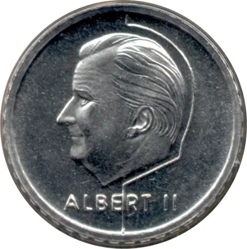 50 Belgian Francs coin (Albert II) front issued 1994 accepted for exchange