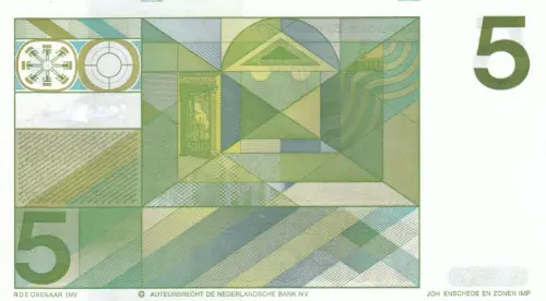 Dutch 5 Guilder Banknote Front Issued 1973 Accepted For Exchange