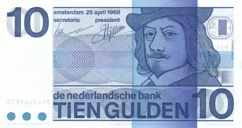 Dutch 10 Guilder Banknote Front Issued 1971 Accepted For Exchange