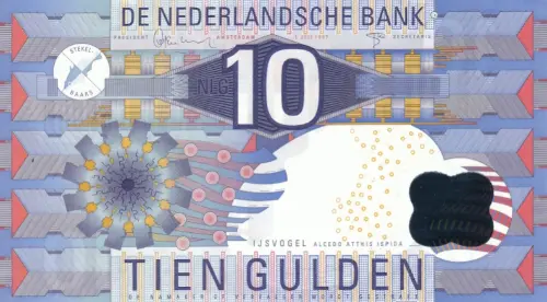 Dutch 10 Guilder Banknote Front Issued 1997 Accepted For Exchange