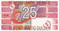 Dutch 25 Guilder Banknote Front Issued 1990 Accepted For Exchange