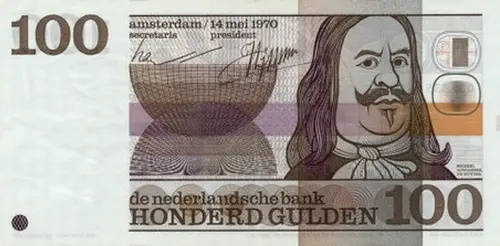 Dutch 100 Guilder Banknote Front Issued 1972 Accepted For Exchange