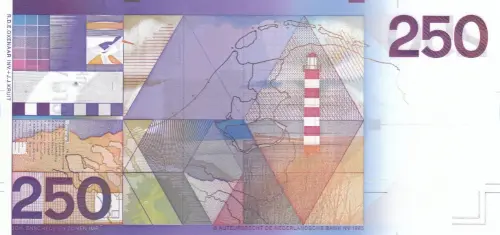 Dutch 250 Guilder Banknote Front Issued 1986 Accepted For Exchange