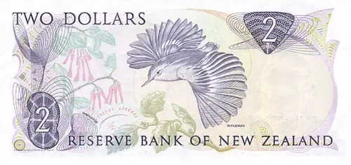 New Zealand 2 Dollar Banknote Front Issued 1989 Accepted For Exchange