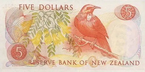 New Zealand 5 Dollar Banknote Front Issued 1967 Accepted For Exchange