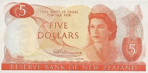 New Zealand 5 Dollar Banknote Front Issued 1967 Accepted For Exchange