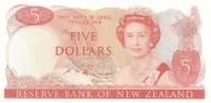 New Zealand 5 Dollar Banknote Front Issued 1985 Accepted For Exchange