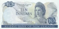 New Zealand 10 Dollar Banknote Front Issued 1977 Accepted For Exchange