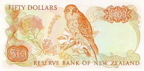 New Zealand 50 Dollar Banknote Front Issued 1981 Accepted For exchange