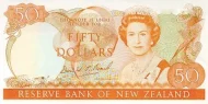 New Zealand 50 Dollar Banknote Front Issued 1981 Accepted For exchange