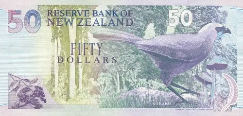 New Zealand 50 Dollar Banknote Front Issued 1992 Accepted For Exchange