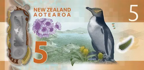 New Zealand 5 Dollar Banknote Front Issued 1999 Accepted For Exchange