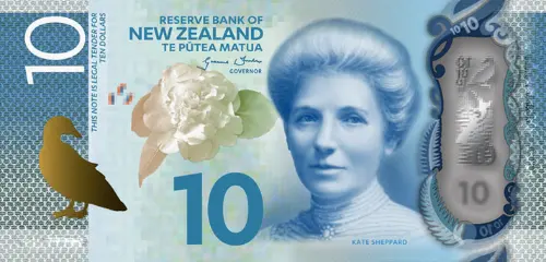 New Zealand 10 Dollar Banknote Front Issued 1999 Accepted For Exchange