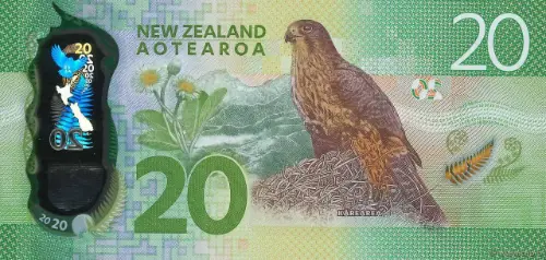 New Zealand 20 Dollar Banknote Front Issued 2015 Accepted For Exchange