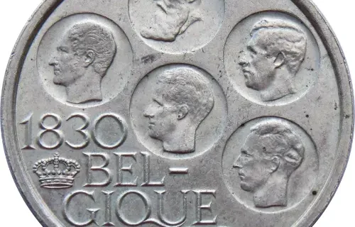 500 Belgian Francs coin (Five Kings) issued 1980 front accepted for exchange