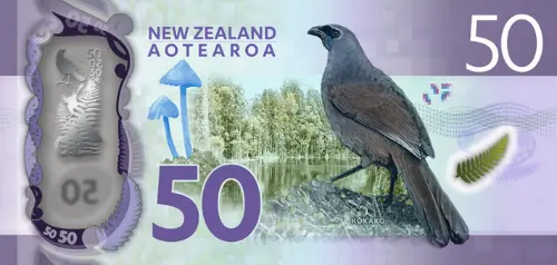 New Zealand 50 Dollar Banknote Front Issued 1999 Accepted For Exchange