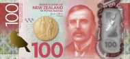 New Zealand 100 Dollar Banknote Front Issued 2015 Accepted For Exchange