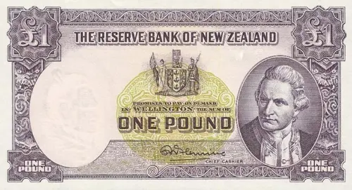 New Zealand 1 Pound Banknote Front Issued 1967 Accepted For Exchange