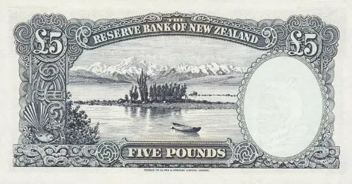 New Zealand 5 Pound Banknote Front Issued 1967 Accepted For Exchange