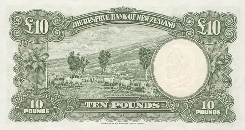 New Zealand 10 Pound Banknote Front Issued 1956 Accepted For Exchange