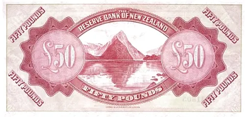 New Zealand 50 Pound Banknote Front Issued 1934 Accepted For Exchange