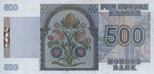Norwegian 500 Kroner Banknote Front Issued 1994 Accepted for Exchange