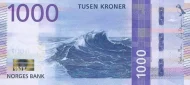 Norwegian 1000 Kroner Banknote Front Issued 2019 Accepted For Exchange