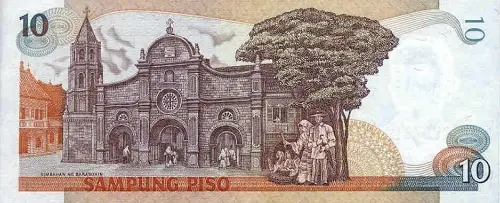 Philippine 10 Piso Banknote Front Issued 1985 Accepted For Exchange