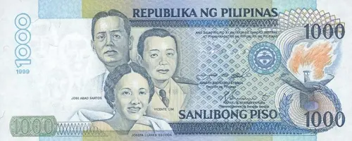 Philippine 1000 Piso Banknote Front Issued 1999 Accepted For Exchange