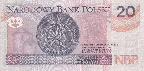 Polish 20 Zloty Banknote Front Issued 1994 Accepted For Exchange
