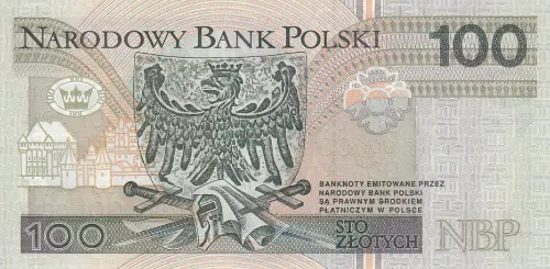 Polish 100 Zloty Banknote Front Issued 1994 Accepted For Exchange