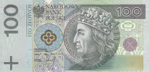 Polish 100 Zloty Banknote Front Issued 1994 Accepted For Exchange