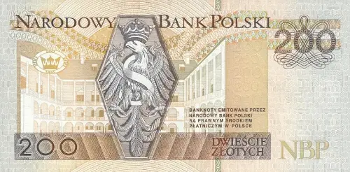 Polish 200 Zloty Banknote Front Issued 1994 Accepted For exchange