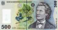 Romanian 500 Lei Banknote Front Issued 2005 Accepted For Exchange