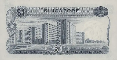 Singapore 1 Dollar Banknote Front Issued 1967 Accepted For Exchange