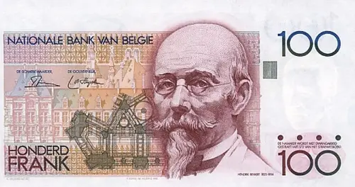 Belgian 100 Franc Banknote (Hendrik Bayaert) Front Issued 1978 accepted for exchange