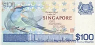 Singapore 100 Dollar Banknote Front Issued 1977 Accepted For Exchange