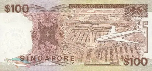 Singapore 100 Dollar Banknote Front Issued 1995 Accepted For Exchange
