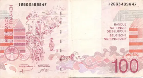 Belgian 100 Franc Banknote (James Ensor) Obverse Issued 1995 accepted for exchange