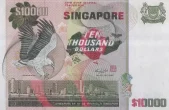 Singapore 10000 Dollar Banknote Front Issued 1980 Accepted For Exchange