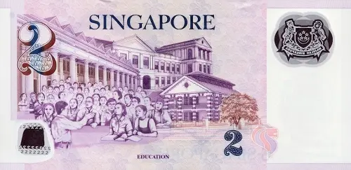 Singapore 2 Dollar Banknote Front Issued 2005 Accepted For Exchange
