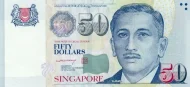Singapore 50 Dollar Banknote Front Issued 2004 Accepted For Exchange