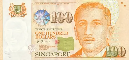 Singapore 100 Dollar Banknote Front Issued 1999 Accepted For Exchange