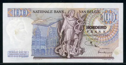 Belgian 100 Franc Banknote (Lambert Lombard) Front Issued 1975 accepted for exchange