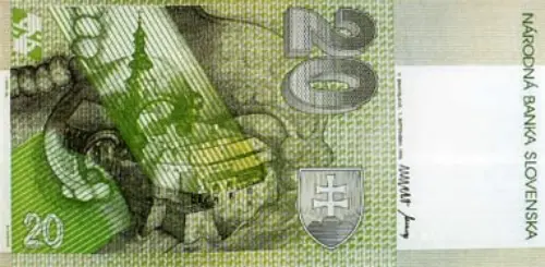 Slovakian 20 Koruna Banknote Front Issued 1995 Accepted For Exchange
