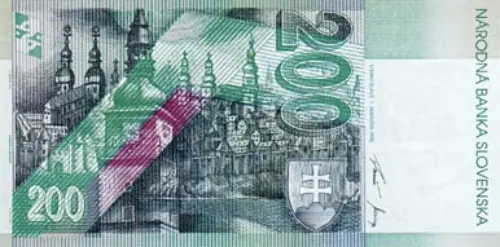 Slovakian 200 Koruna Banknote Front Issued 1995 Accepted For Exchange