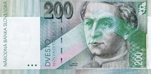 Slovakian 200 Koruna Banknote Front Issued 1995 Accepted For Exchange