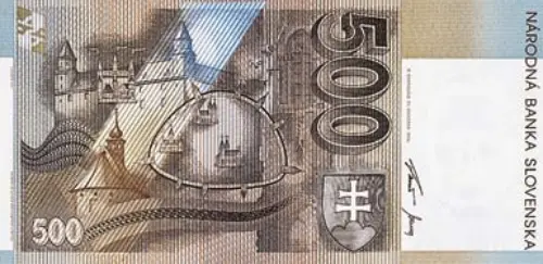 Slovakian 500 Koruna Banknote Front Issued 1996 Accepted For Exchange